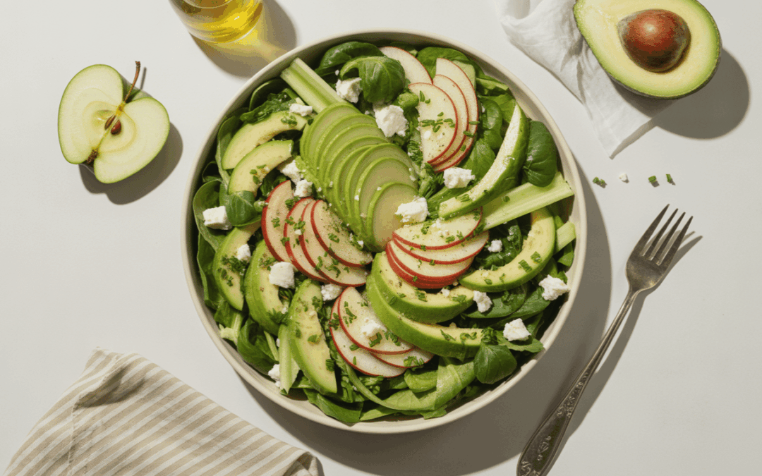 Green Garden Bowl – Grüner Salat mit frischem Schnittlauchöl