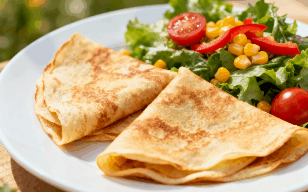 Herzhafte Pfannkuchenrollen – mit knackigem Sommersalat
